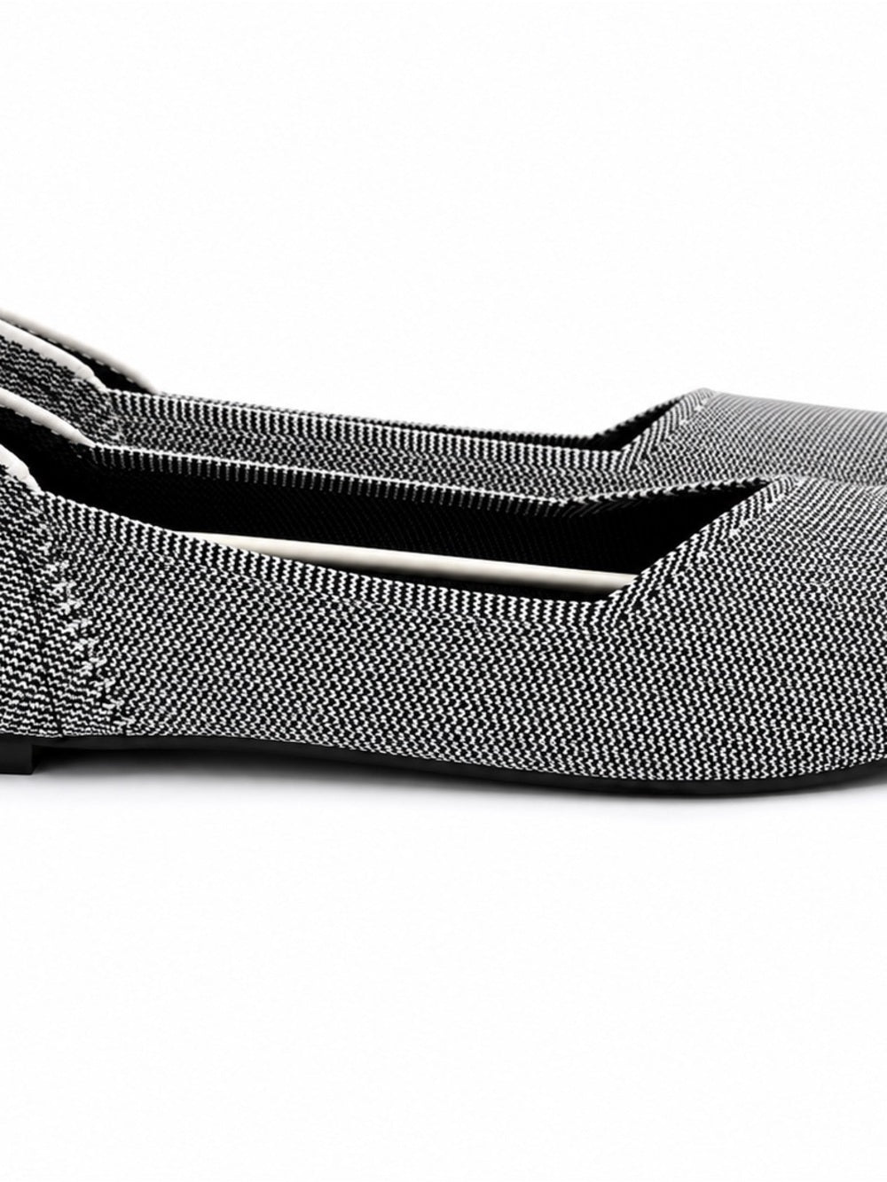 Women's Comfy Black and White Knit Flats - New Without Tags