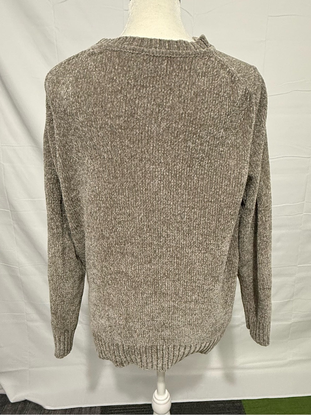 Cozy Neutral Knit Sweater - grayish tan