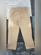 Relaxed Straight Leg Drawstring Pants — Khaki