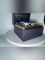 Silver-Plated Blue and White Tennis Bracelet