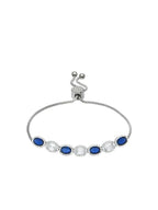 Silver-Plated Blue and White Tennis Bracelet