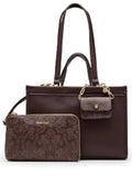 Anne Klein Women's Double Handle Bonded Tote, Espresso