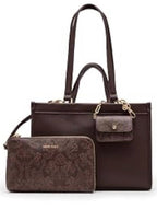 Anne Klein Women's Double Handle Bonded Tote, Espresso