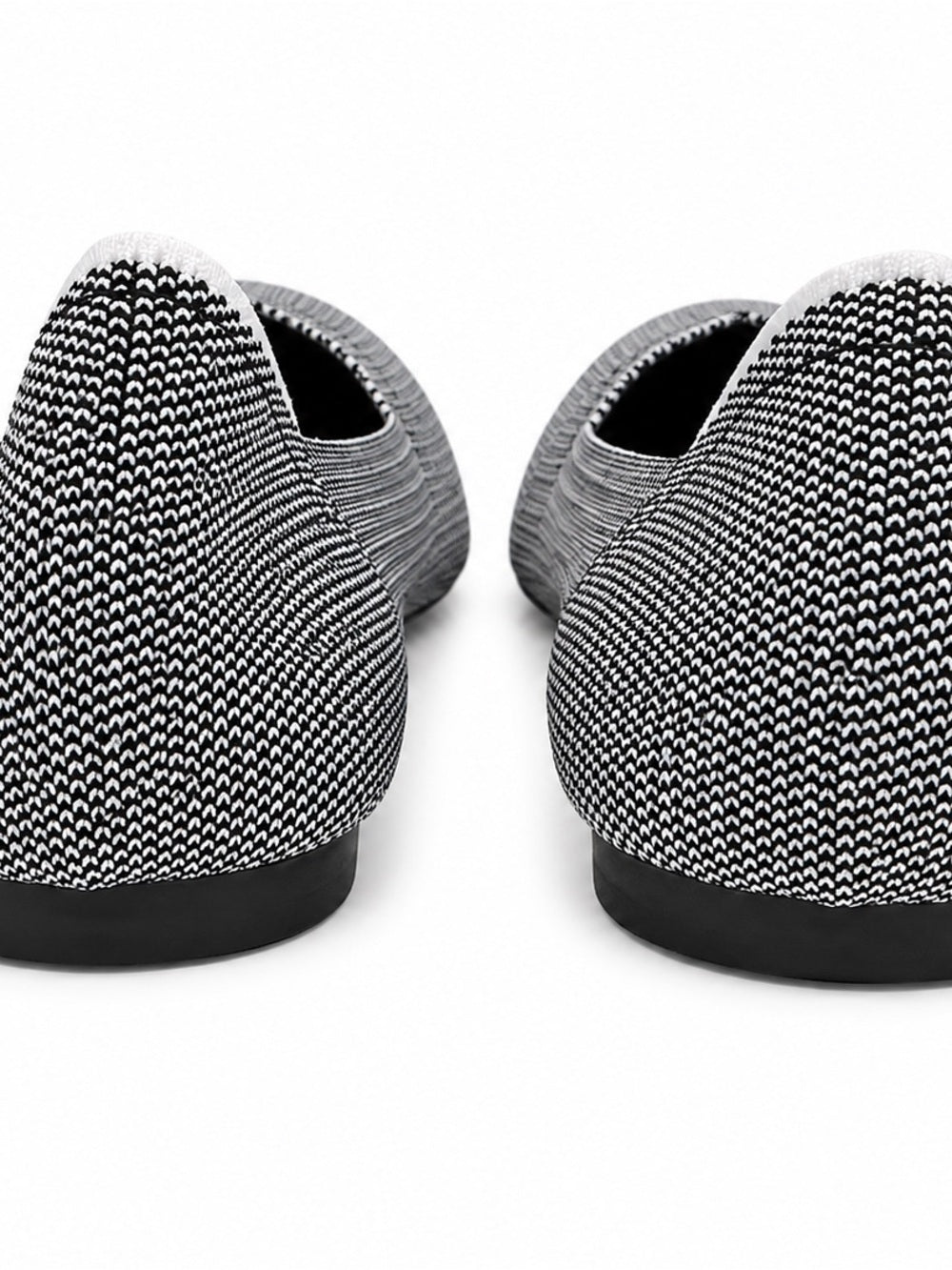 Women's Comfy Black and White Knit Flats - New Without Tags