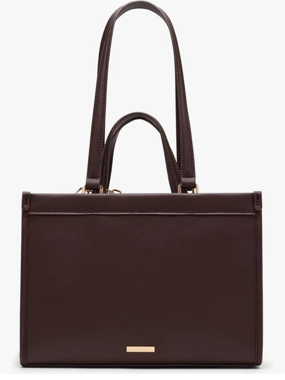 Anne Klein Women's Double Handle Bonded Tote, Espresso