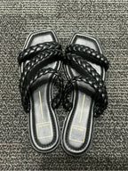 Dolce Vita Black Braided Strap Slide Sandals