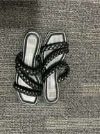Dolce Vita Black Braided Strap Slide Sandals