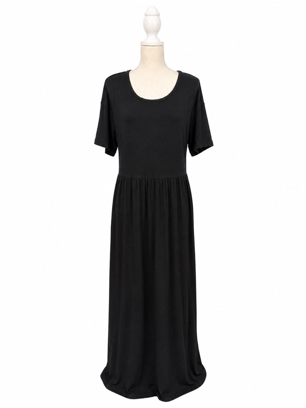 Women's Black Short Sleeve Maxi Dress — Everyday Essential