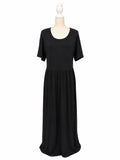 Women's Black Short Sleeve Maxi Dress — Everyday Essential