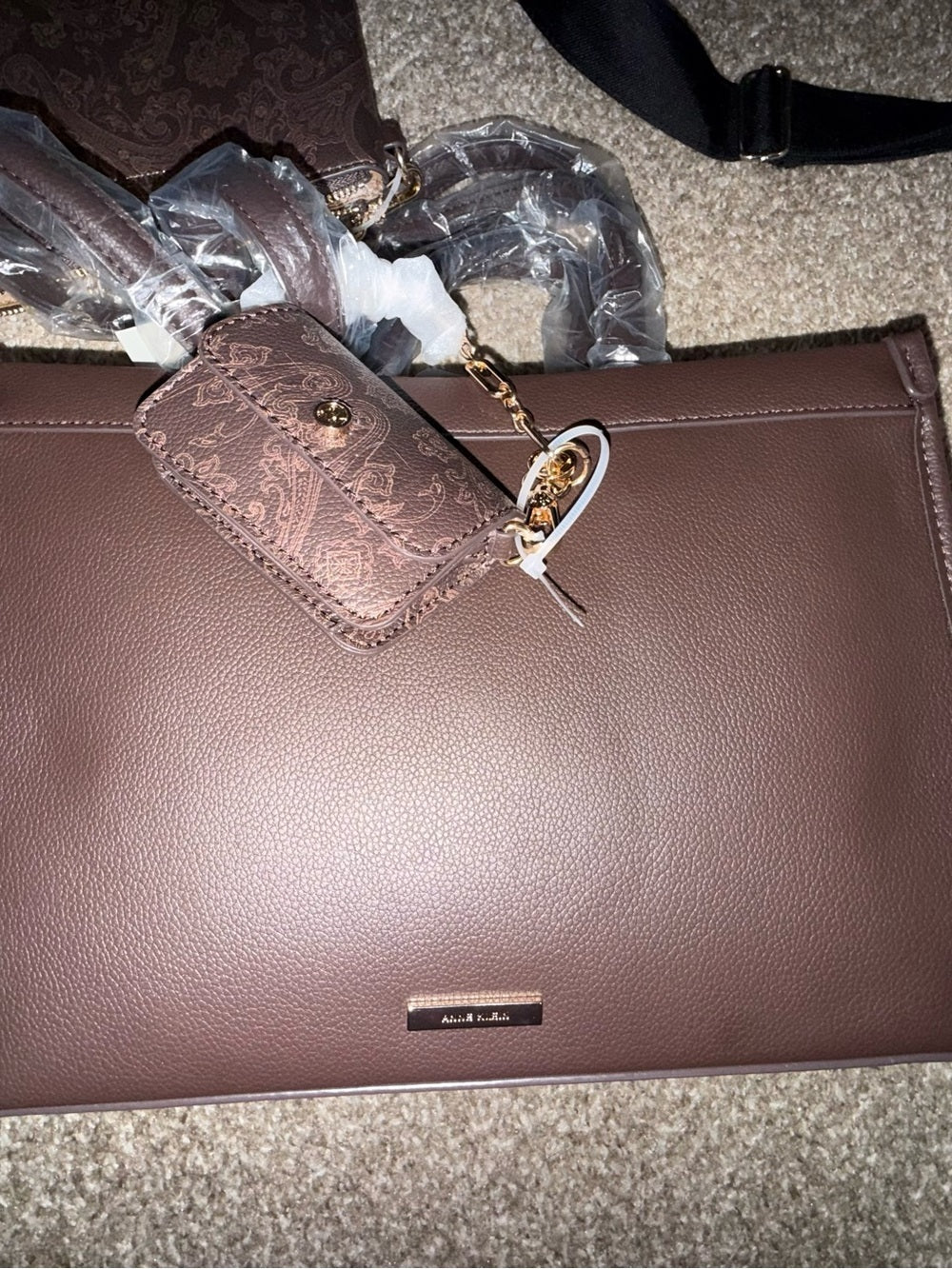 Anne Klein Women's Double Handle Bonded Tote, Espresso