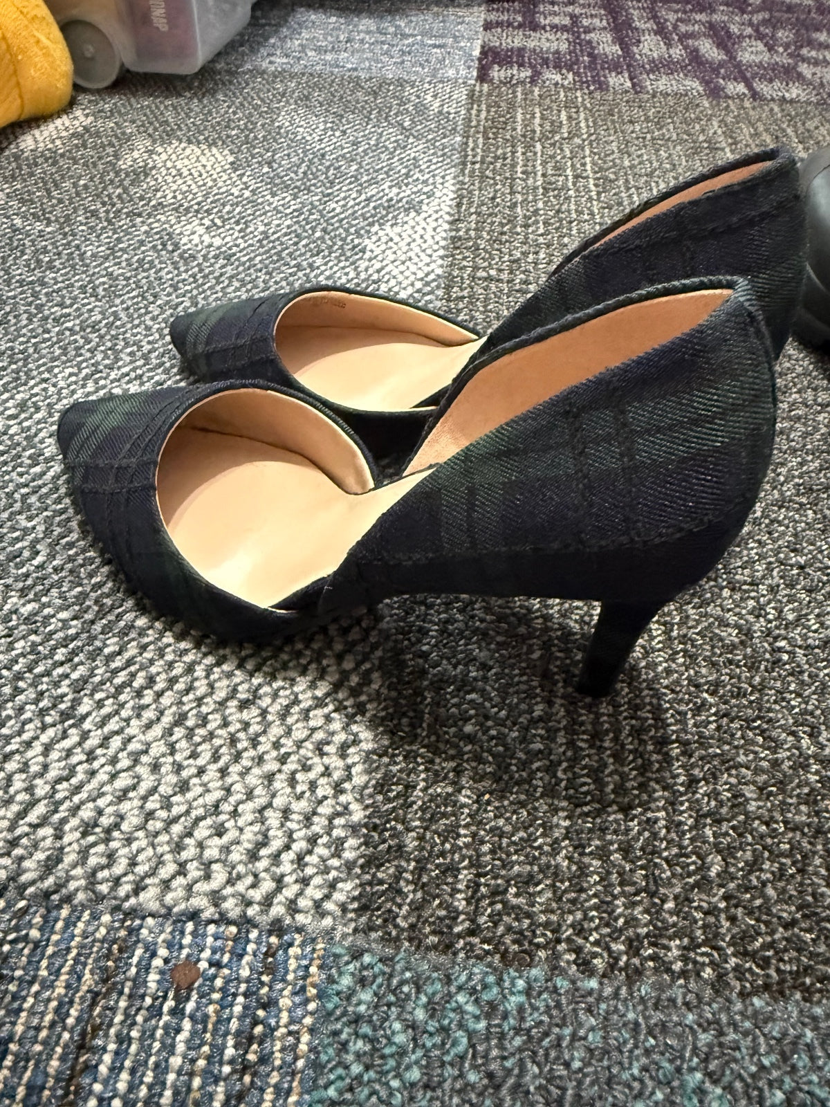 Bandolino Grenow Navy/Green Plaid D'Orsay Pumps