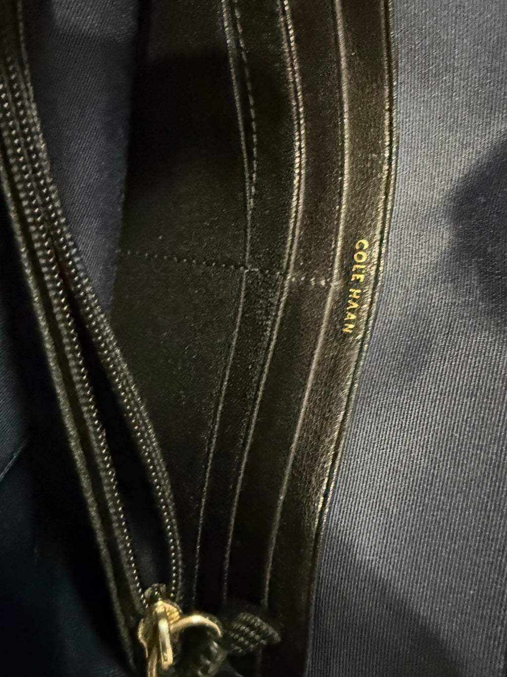 Cole Haan black lizard/snakeskin-embossed leather continental flap wallet