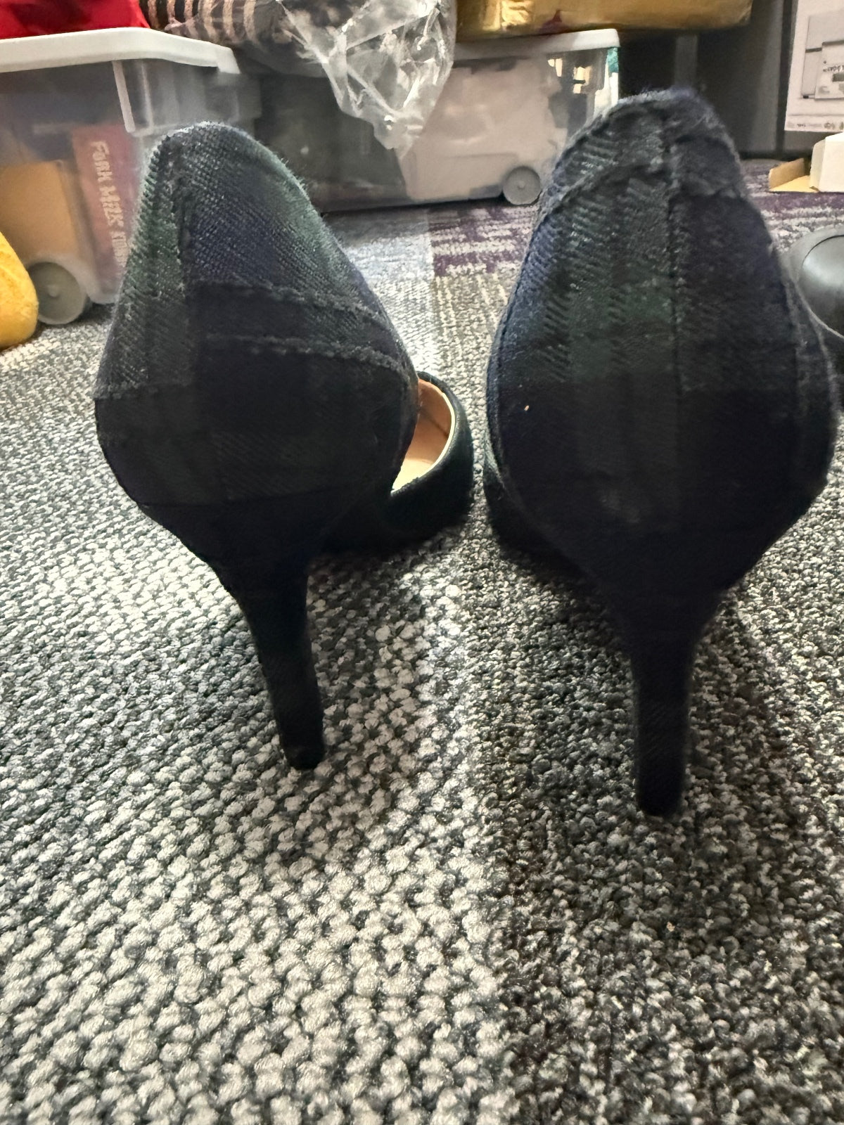 Bandolino Grenow Navy/Green Plaid D'Orsay Pumps