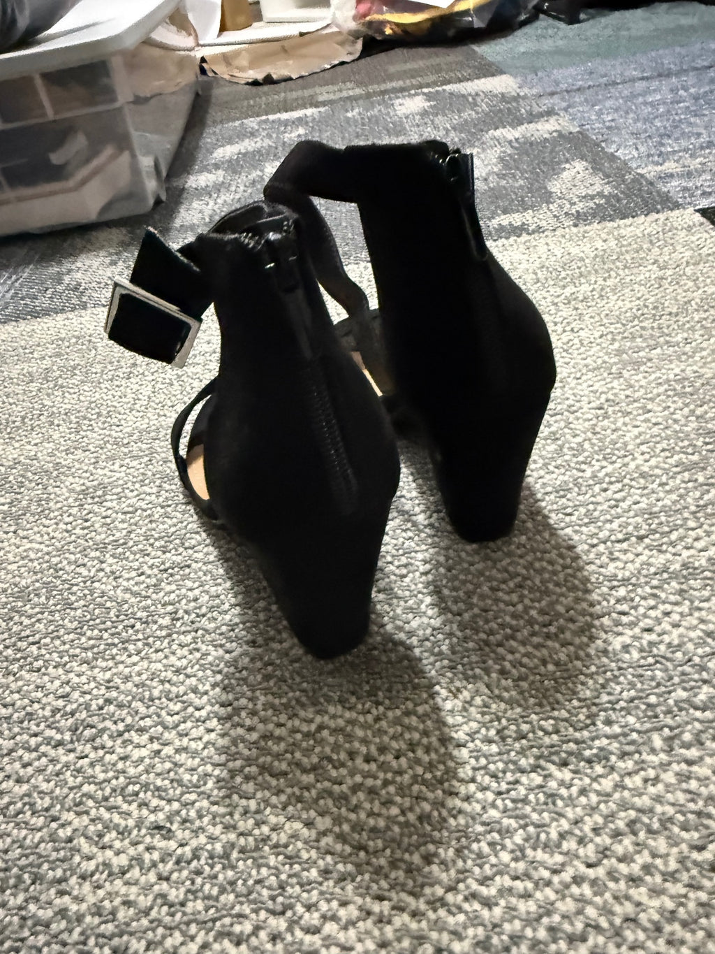 Torrid Black Suede Ankle Strap Block Heel Sandals Size 10W