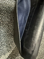 Cole Haan black lizard/snakeskin-embossed leather continental flap wallet