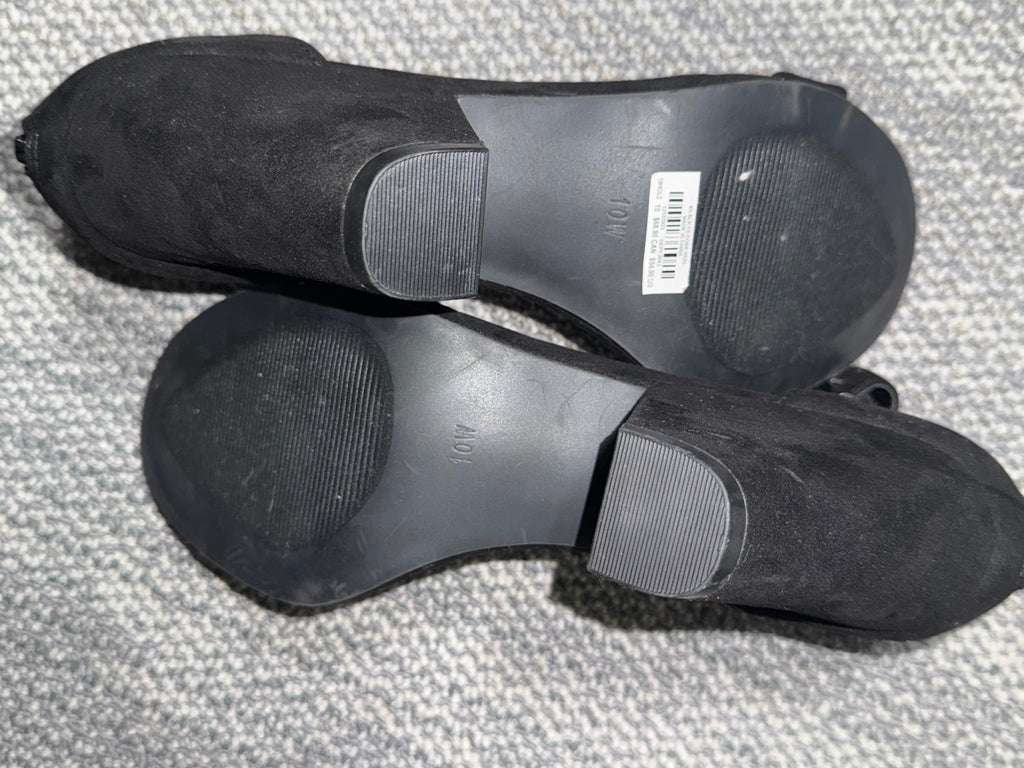 Torrid Black Suede Ankle Strap Block Heel Sandals Size 10W