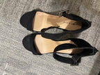 Torrid Black Suede Ankle Strap Block Heel Sandals Size 10W