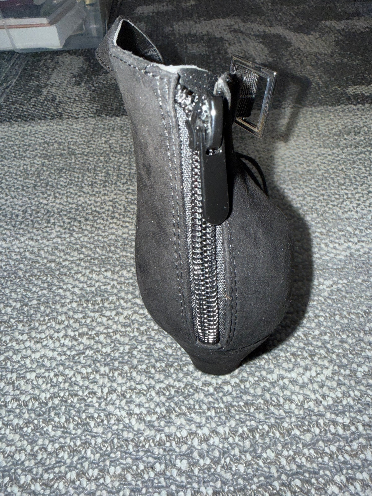 Torrid Black Suede Ankle Strap Block Heel Sandals Size 10W