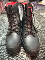 Ralph Lauren Black Waterproof Lace-Up Rubber Boots with Red Lining, St