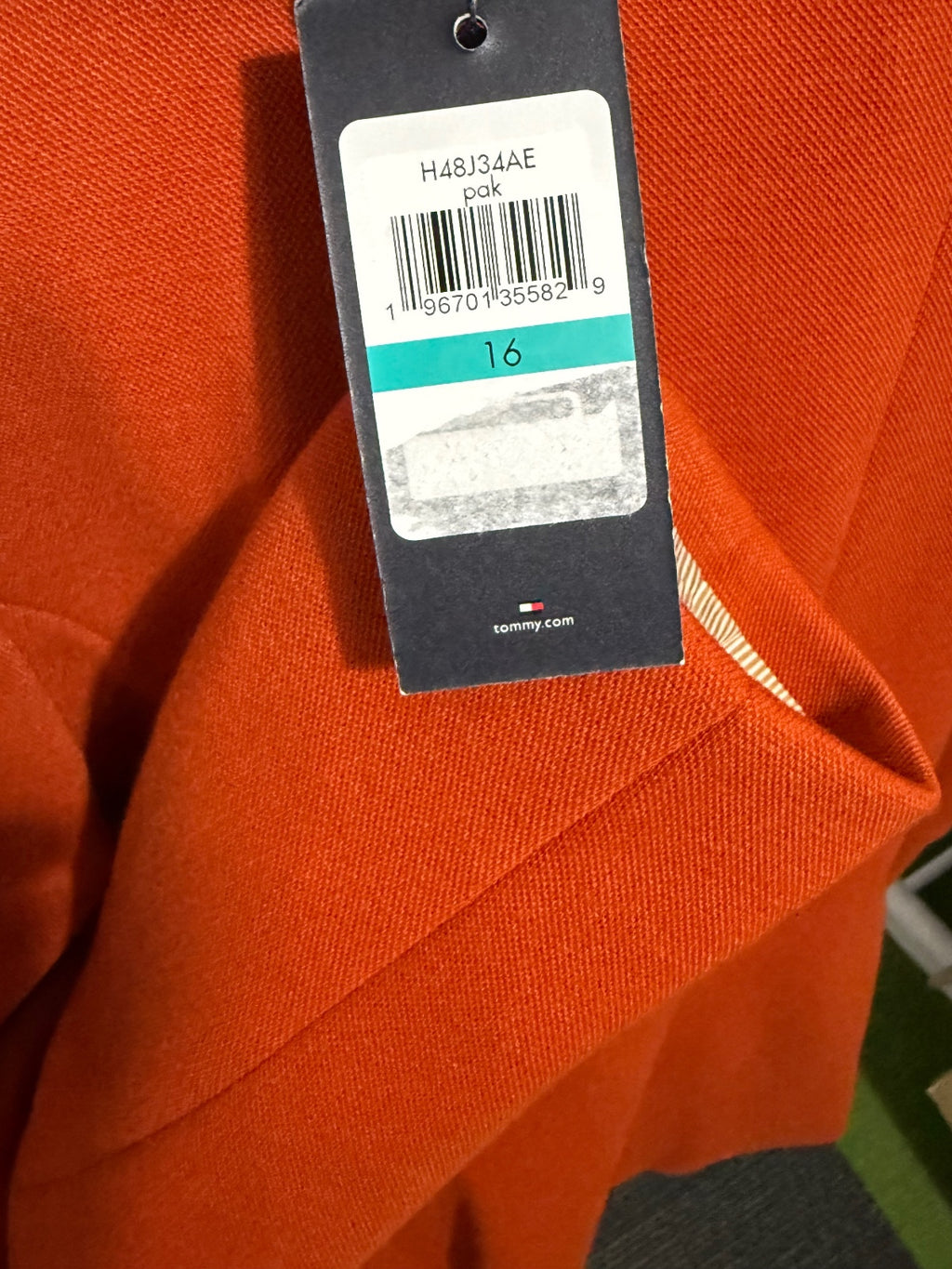 Tommy Hilfiger Women's Orange Blazer Size 16 with Elbow Patches