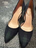 Bandolino Grenow Navy/Green Plaid D'Orsay Pumps