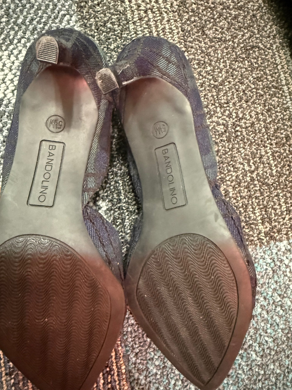 Bandolino Grenow Navy/Green Plaid D'Orsay Pumps