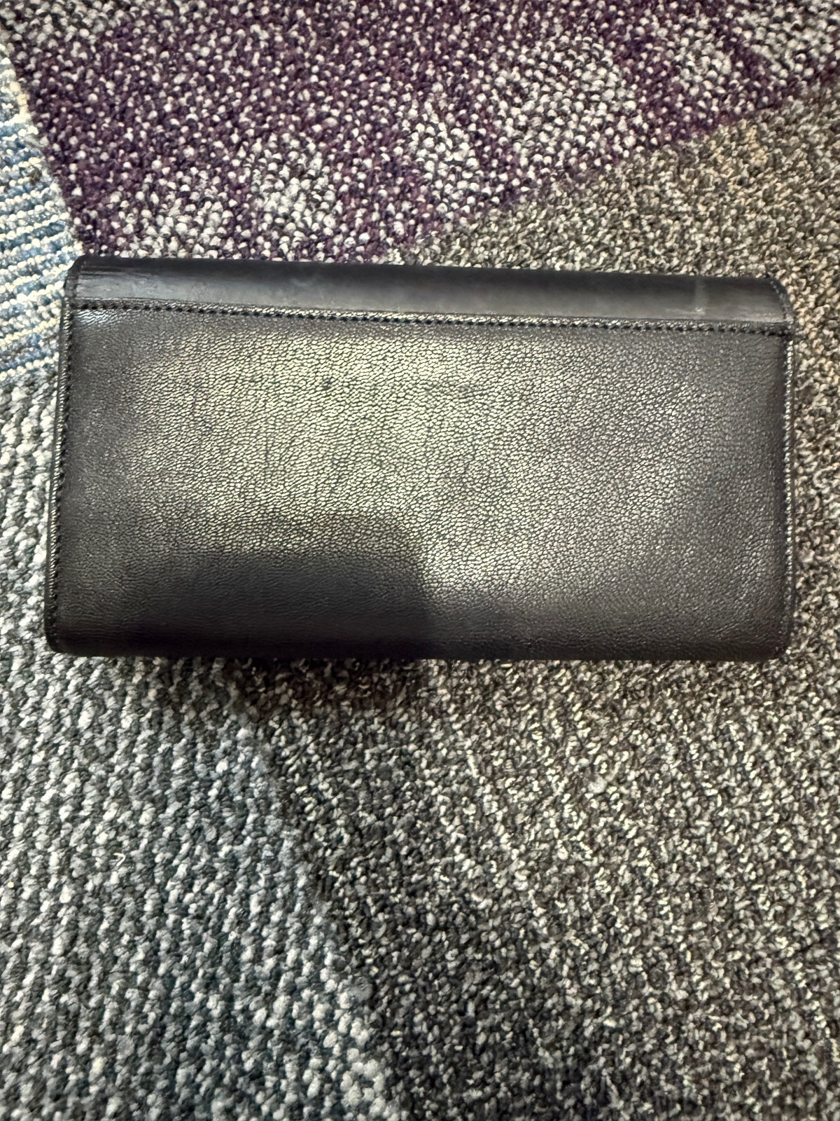 Cole Haan black lizard/snakeskin-embossed leather continental flap wallet