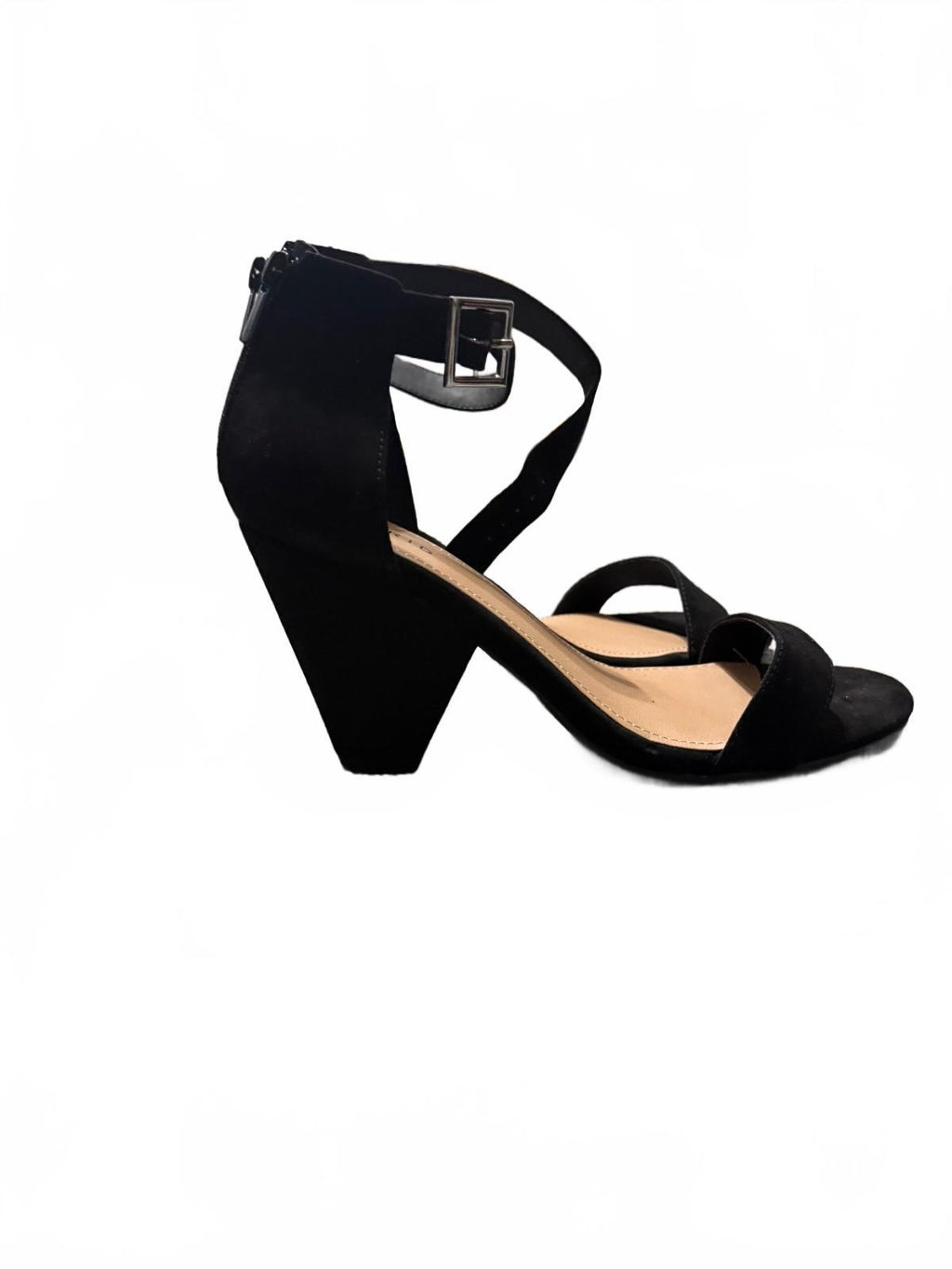 Torrid Black Suede Ankle Strap Block Heel Sandals Size 10W