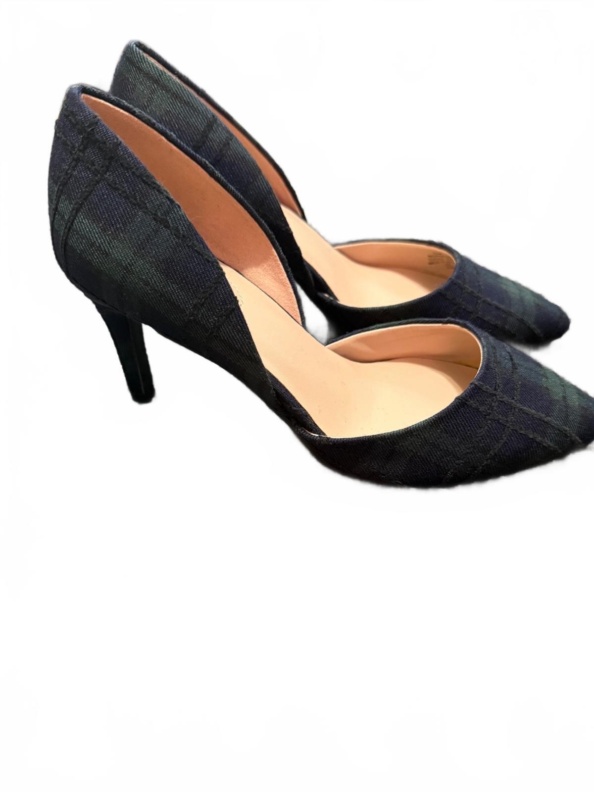 Bandolino Grenow Navy/Green Plaid D'Orsay Pumps
