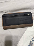 Guess Brown Textured Zip Wallet with Gold Logo