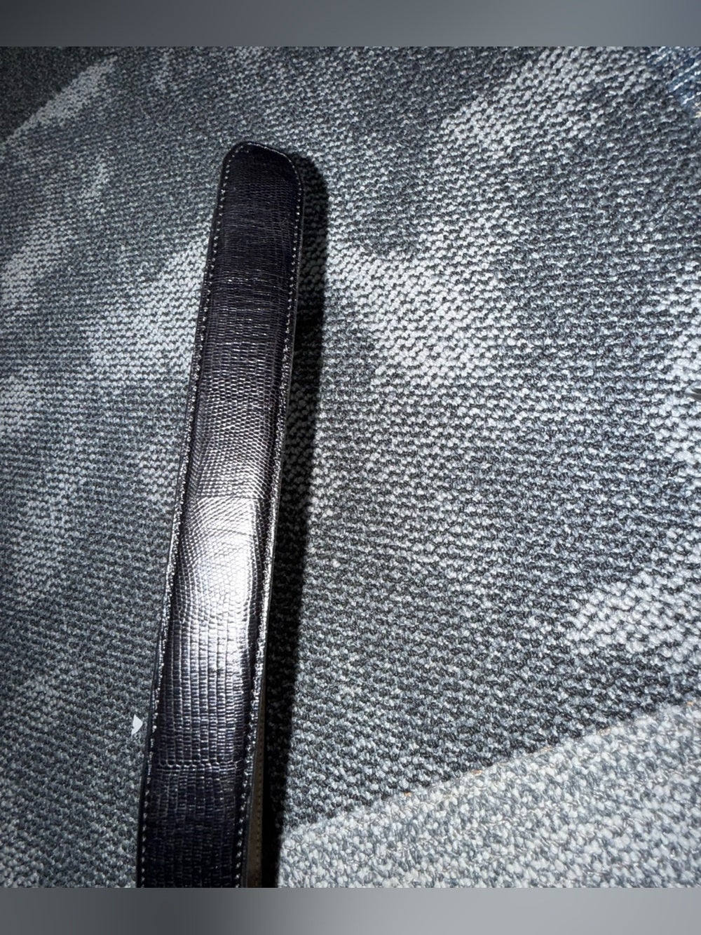 Terry Stack Ladies L Self Close Belt Black Italian Snakeskin Leather Hook Loop A