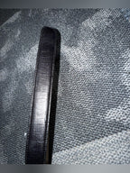 Terry Stack Ladies L Self Close Belt Black Italian Snakeskin Leather Hook Loop A
