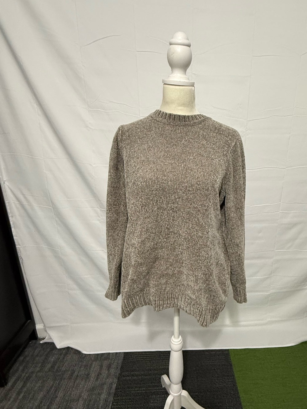 Cozy Neutral Knit Sweater - grayish tan