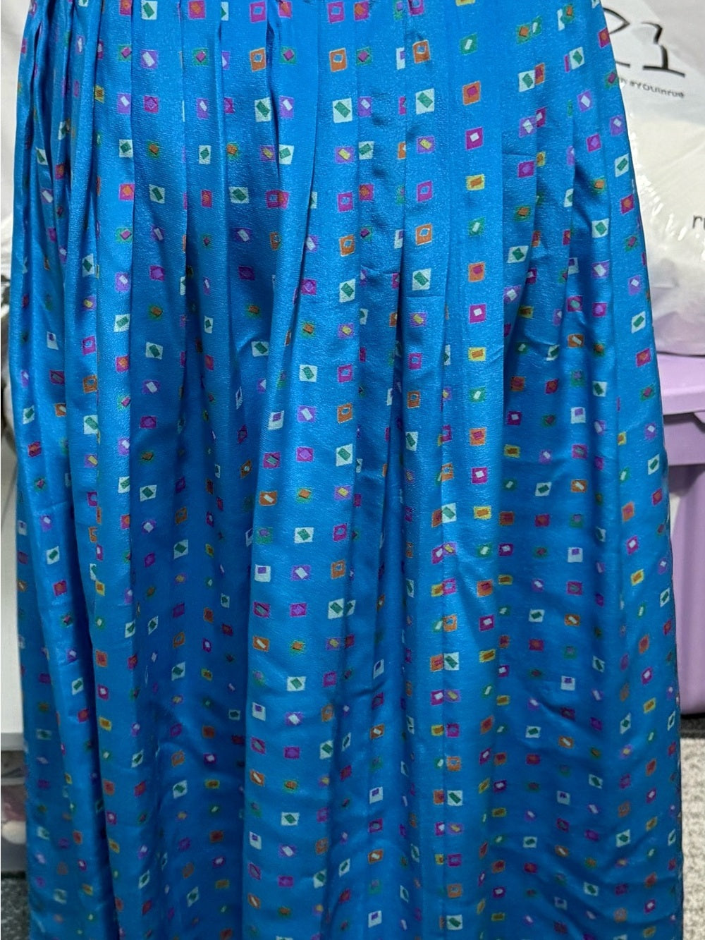 Vintage 80’s Colours by Alexander Julian 100% silk pleated midi skirt