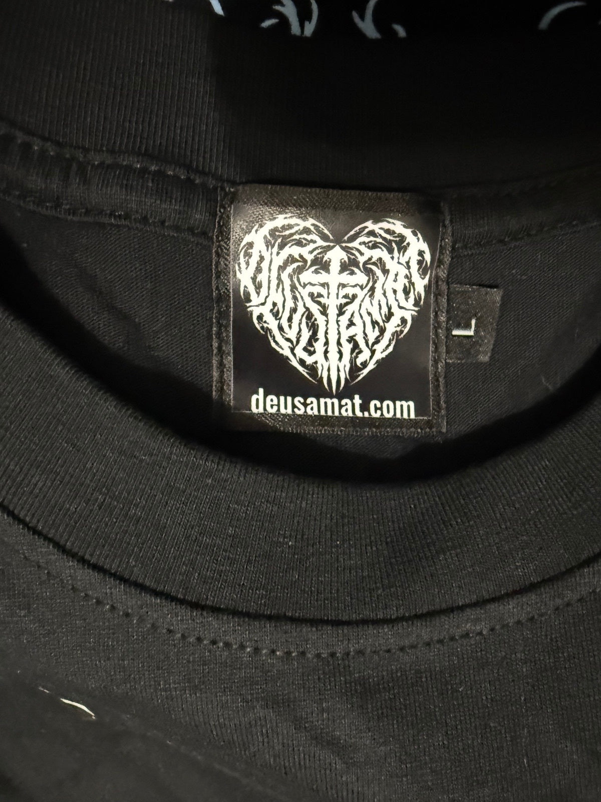 Deusamat Unto Death Graphic Black T-Shirt Size Large